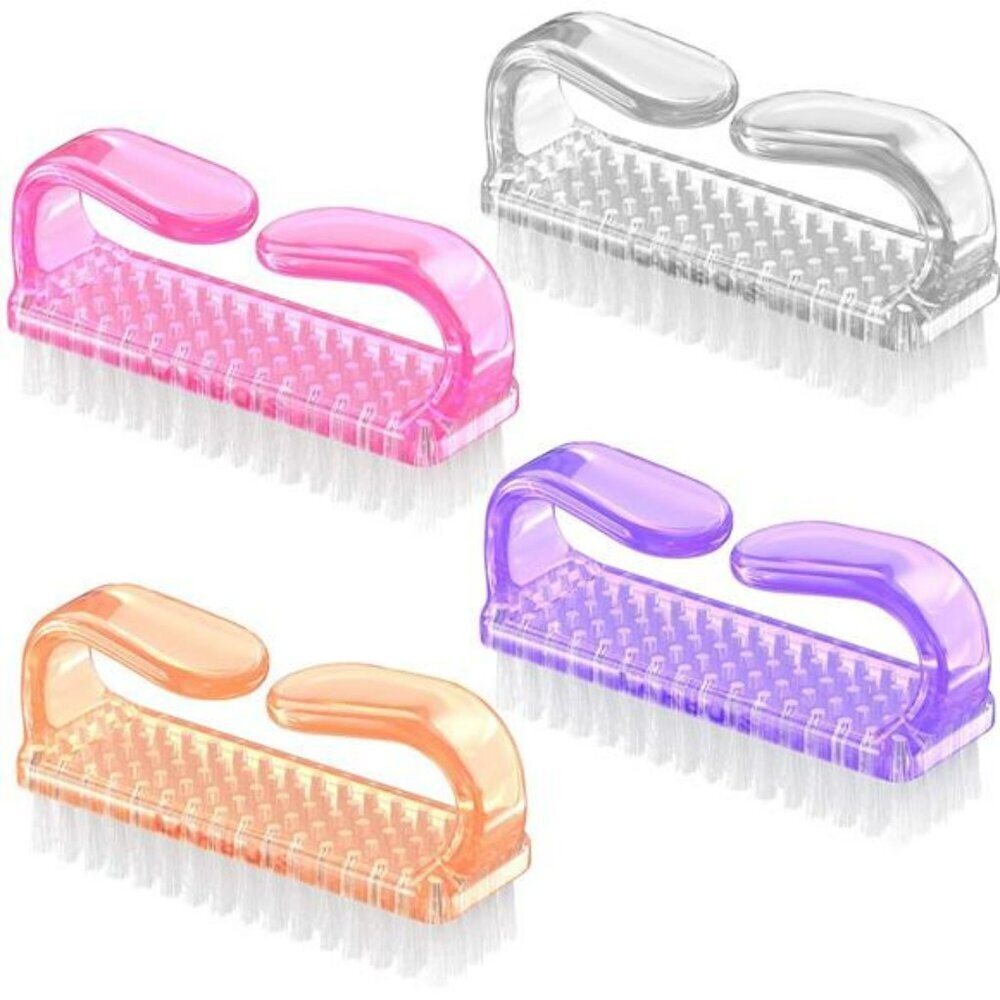 Handle Grip Nail Brush Cleaner Fingernail Brush Cleaner Scrubbing Kit (4 Pack)